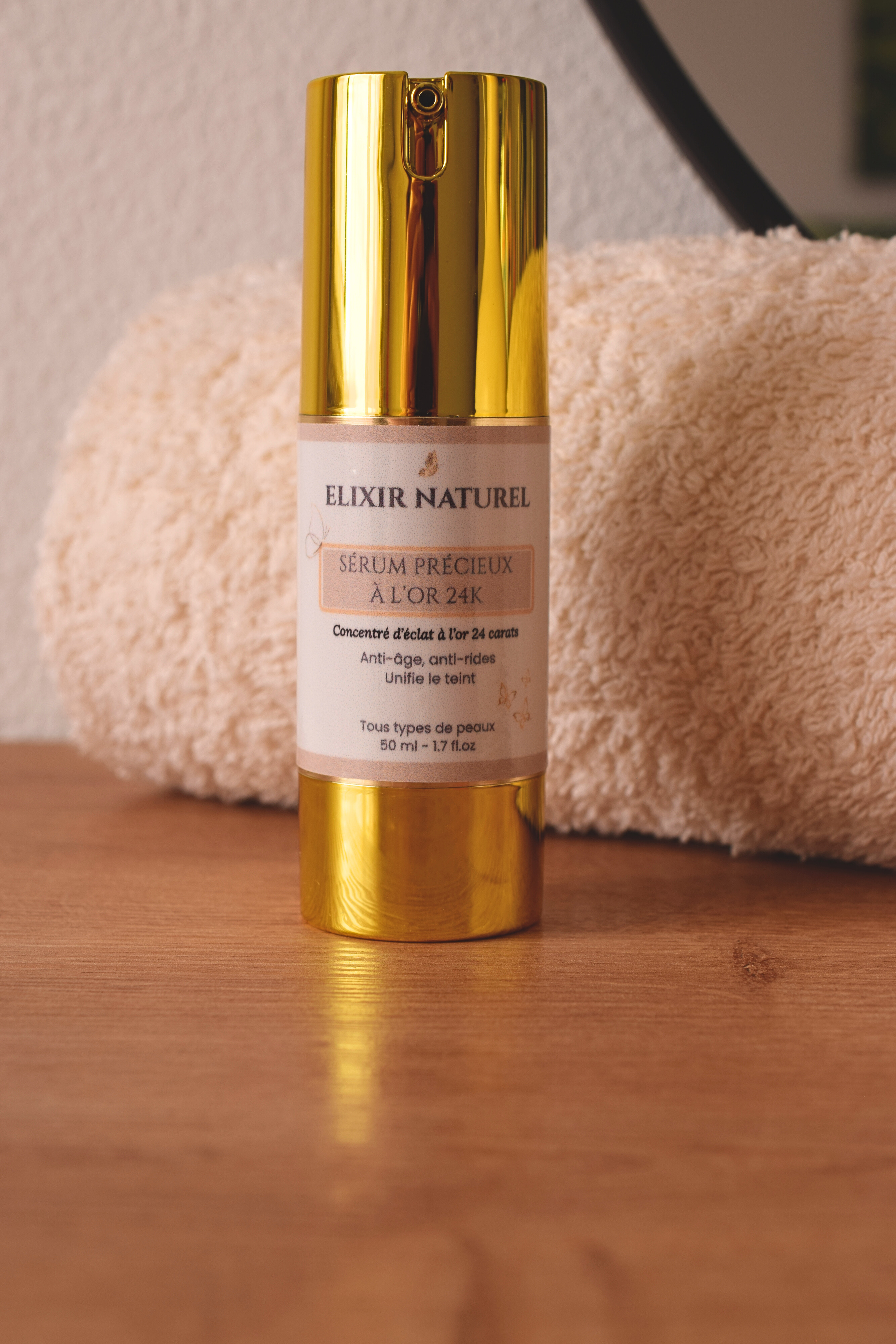 Sérum Précieux à l'Or 24K — Éclat, hydratation, pores affinés • 88% naturel