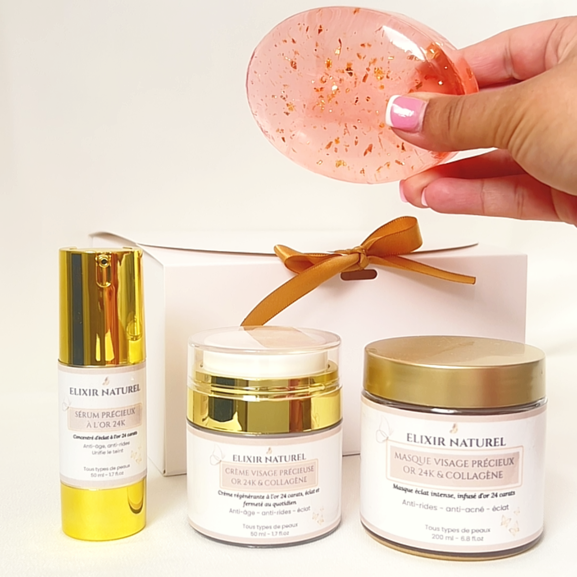 Savon à l'Or 24K — Nettoyage doux & éclat • 72% naturel